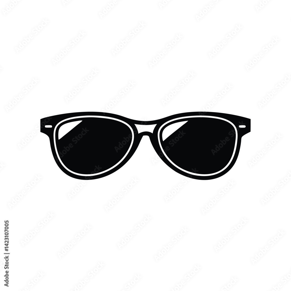 Fototapeta premium Tropical Sunglasses vector silhouette isolated on a white background