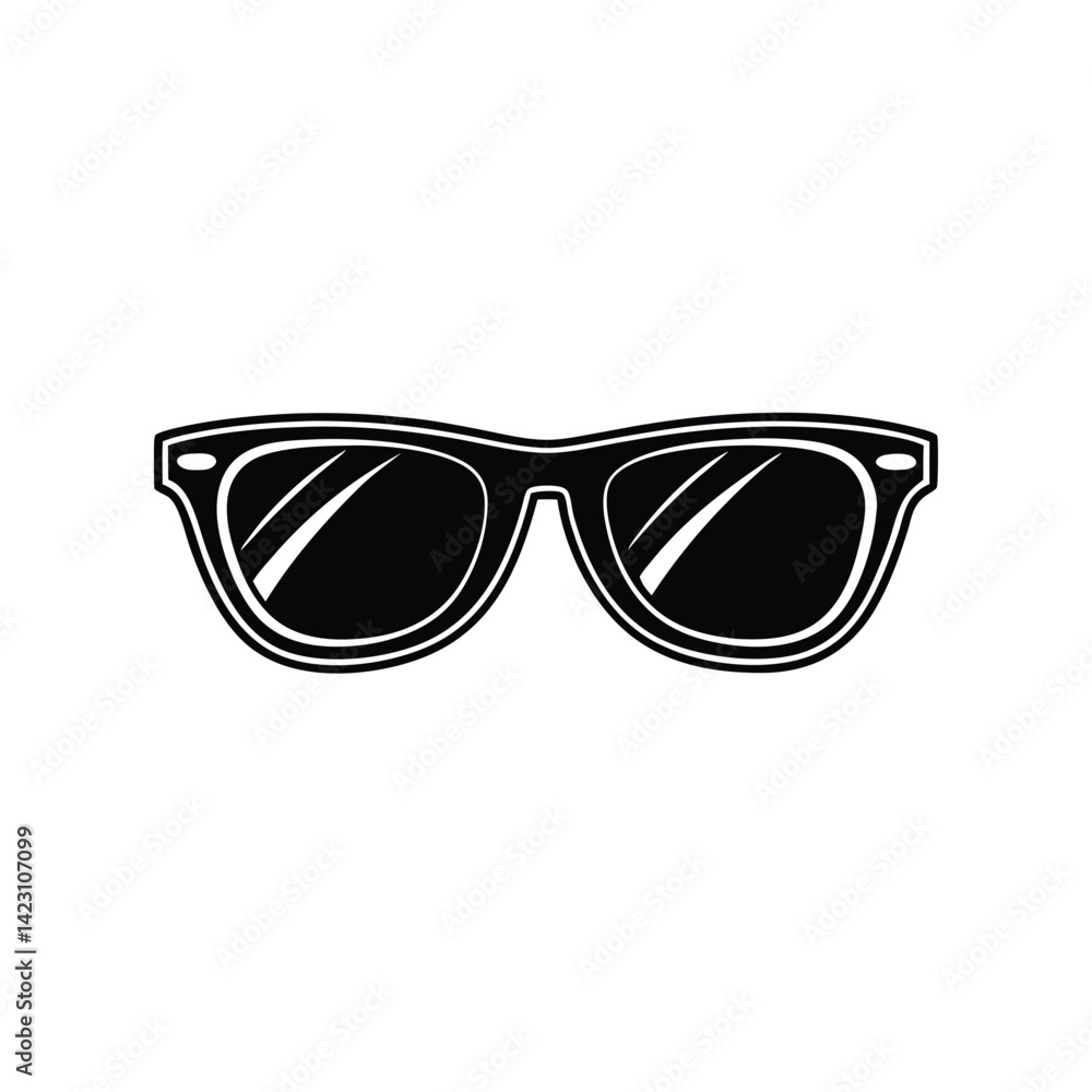 Fototapeta premium Tropical Sunglasses vector silhouette isolated on a white background