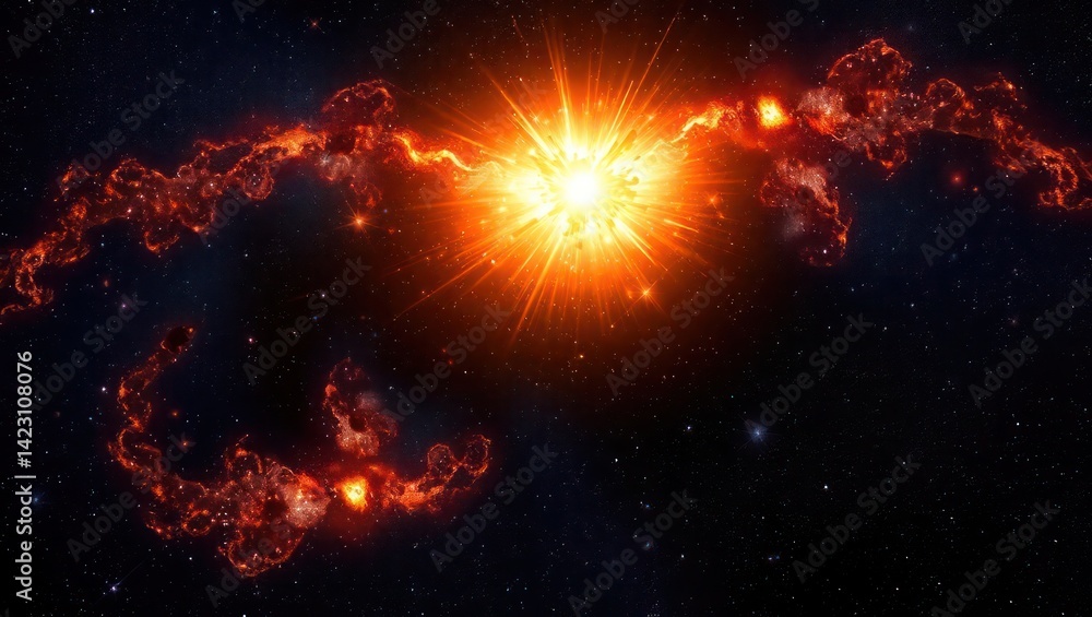 Fototapeta premium abstract background with exploison galaxy space