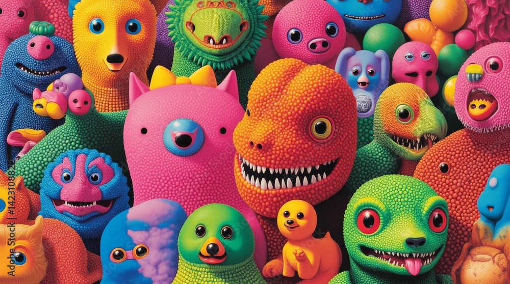 Animal Creatures in a Colourful Surreal Garden Animal Creatures in a Colourful Surreal Garden