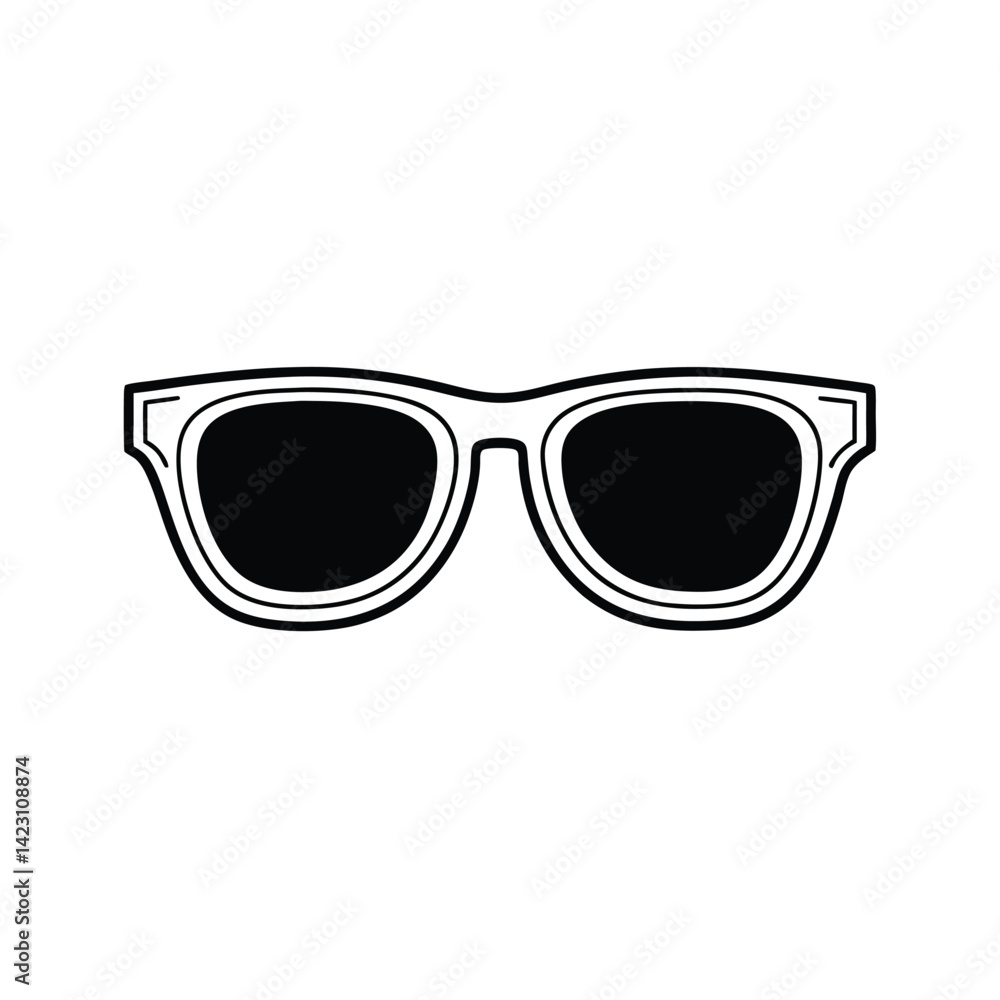 Fototapeta premium Tropical Sunglasses vector silhouette isolated on a white background
