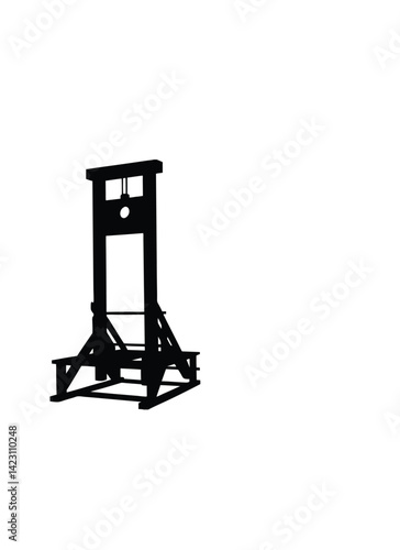 Guillotine silhouette on white background