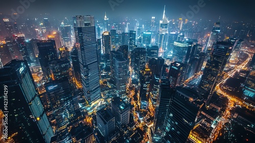 Wallpaper Mural Illuminated skyscrapers dominating the night skyline of shenzhen, china. Ai generative Torontodigital.ca