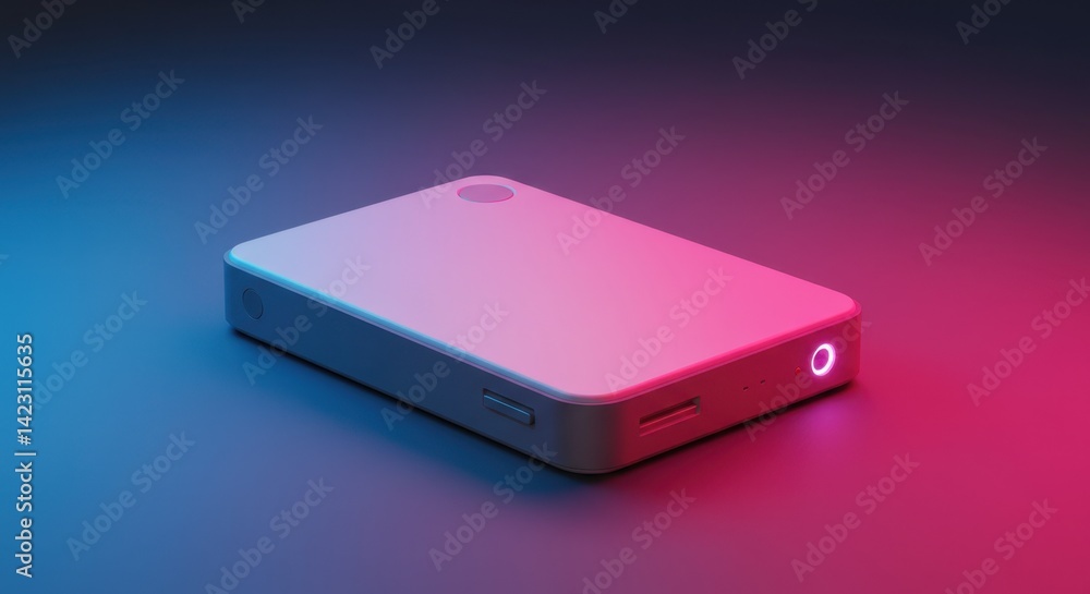 Compact and Modern Vibrant Pink and Blue Portable Hard Drive Compact and Modern Vibrant Pink and Blue Portable Hard Drive