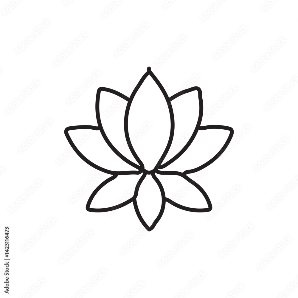 vector illustration of yoga elements in one line style vector illustration of yoga elements in one line style
