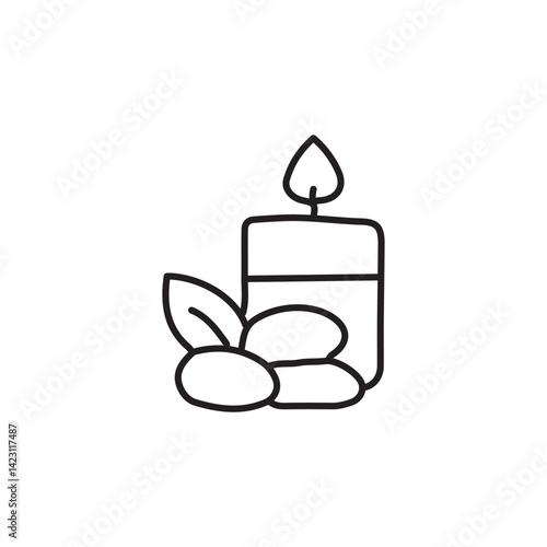 vector illustration of yoga elements in one line style