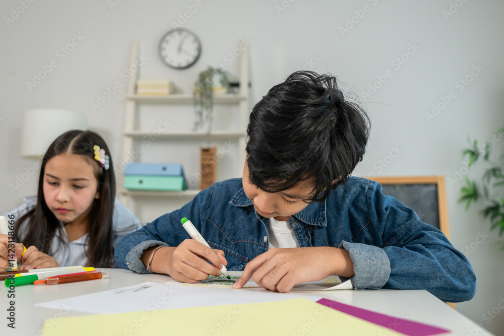 Asian students learning with teacher in classroom at elementary school. Asian students learning with teacher in classroom at elementary school.