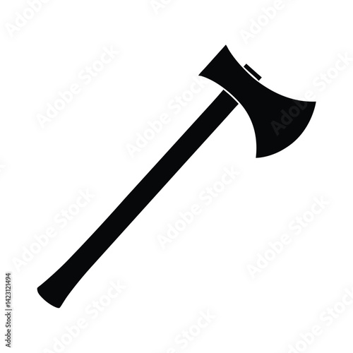 Simple axe vector illustration, axe silhouette, and icon on a white background