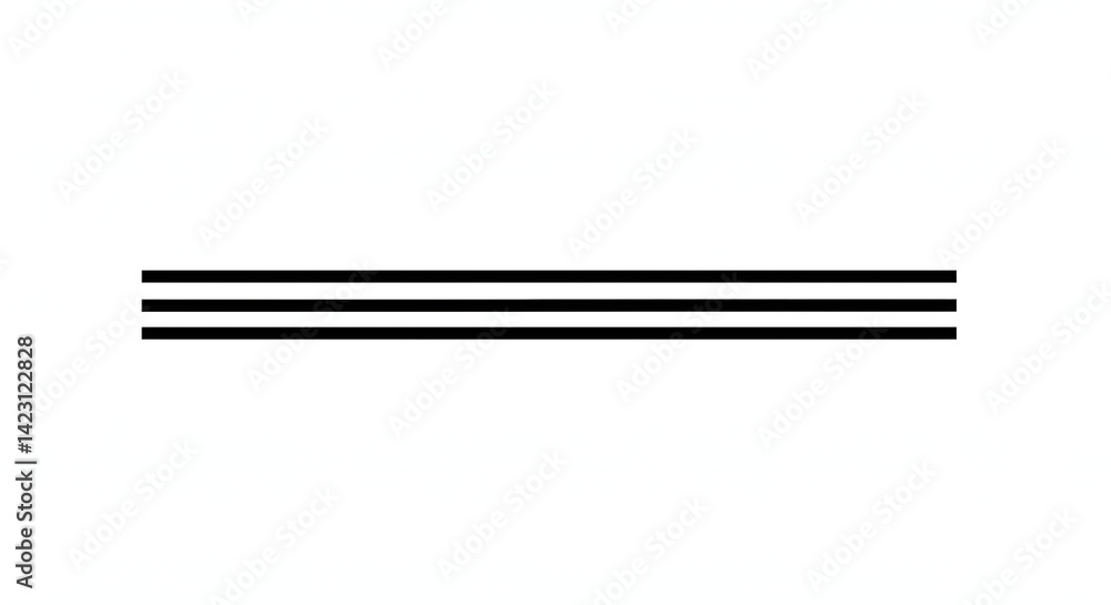 Three Parallel Horizontal Lines in Black and White Simple Graphic Three Parallel Horizontal Lines in Black and White Simple Graphic