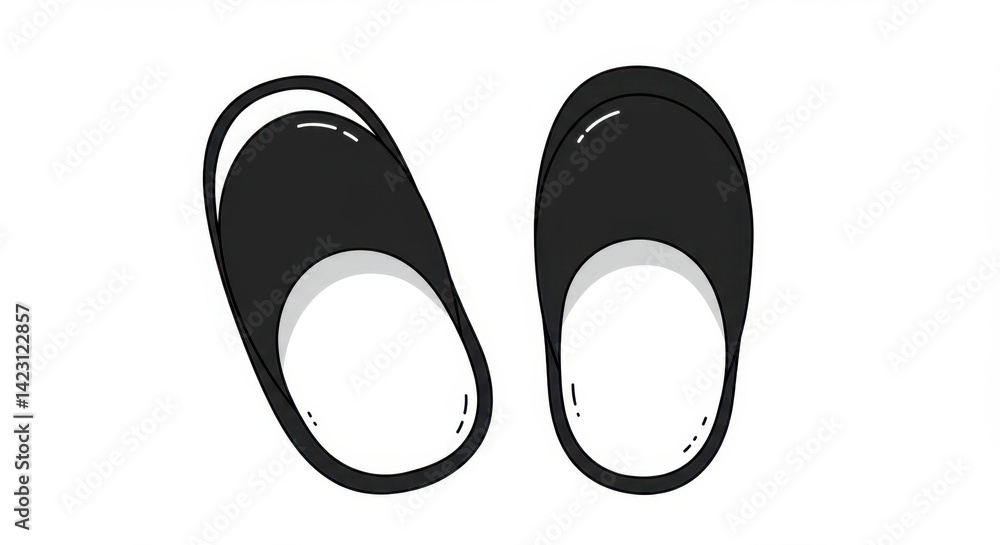 Cozy Black and White Slippers with Rounded Toe and Cushioned Sole Cozy Black and White Slippers with Rounded Toe and Cushioned Sole