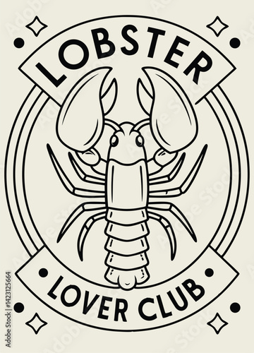 Lobster Lover Club Vector T-Shirt Illustration.