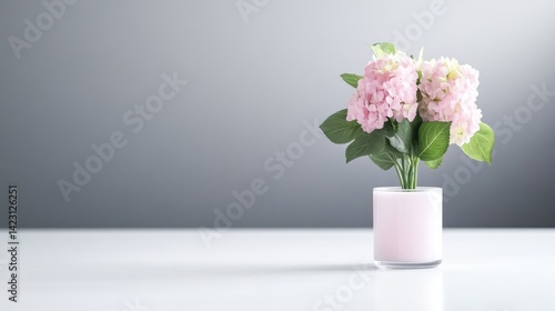 Wallpaper Mural Pink flowers in a pale pink vase Torontodigital.ca