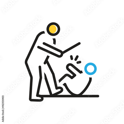 Multi color icon for violent