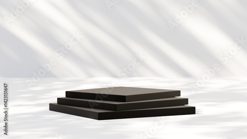 Blank podium display. Minimalist pedestal or showcase scene for present product and mock up. product display podium. 3d rendering geometric forms. 