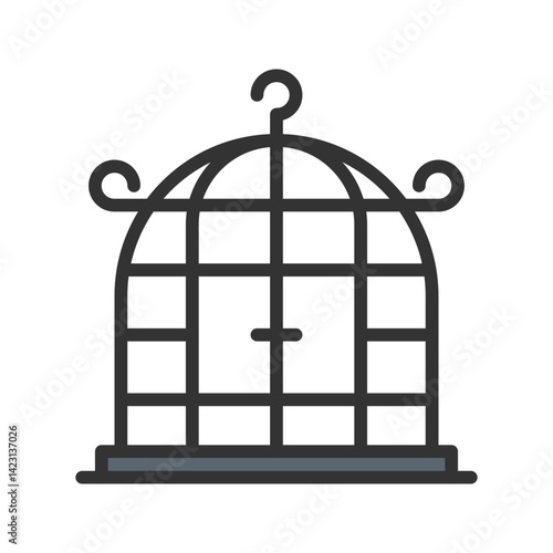 Birdcage icon vector image. Suitable for mobile apps, web apps and print media.