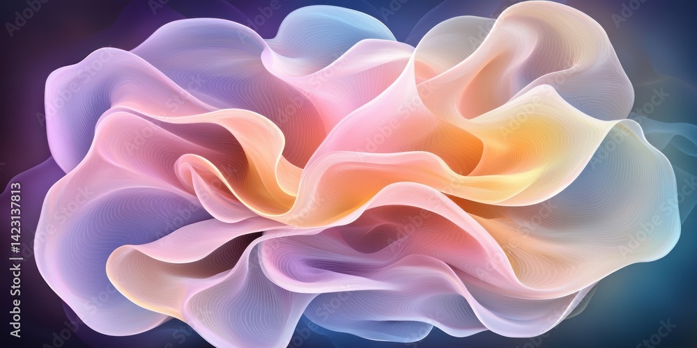 Fototapeta premium Pastel Hues Flowing Abstract Art Design
