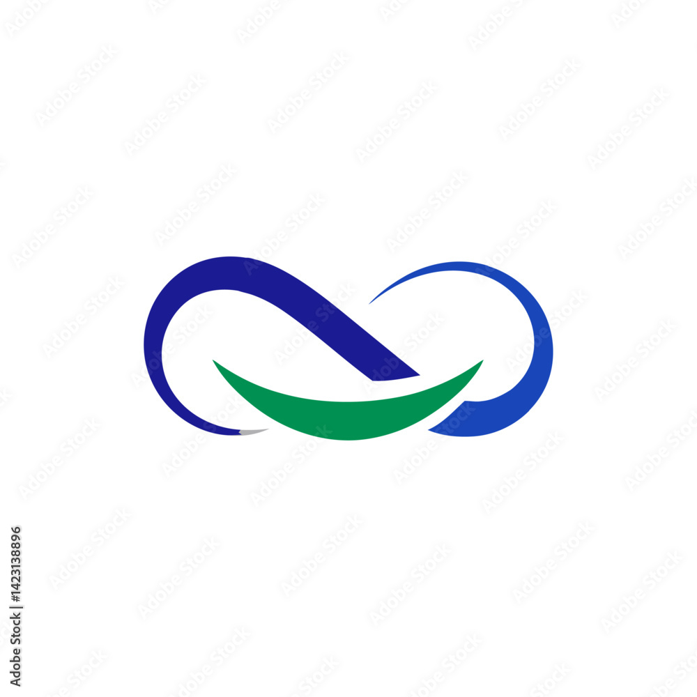 Obraz premium Infinity Logo with Green and Blue Elements