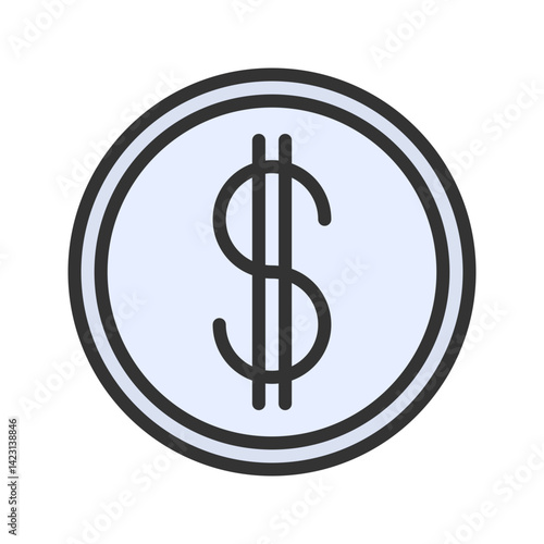 Coin icon vector image. Suitable for mobile apps, web apps and print media.