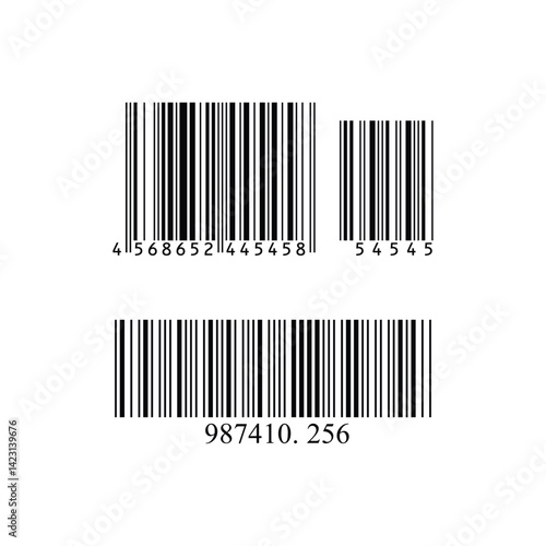 Set of barcode icon. bar code for web design. product barcode scanner. simple fake bar code. abstract barcode. vector illustration.