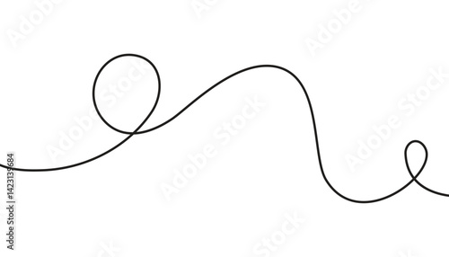 Hand drawn lines. curve doodle line. spiral line. black wire cable of usb and adapter. squiggle curly line. decorative design element