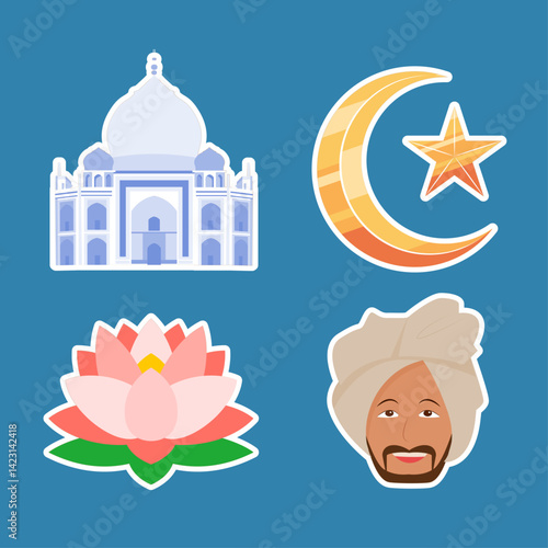 Sticker Pack of Famous Symbols in India