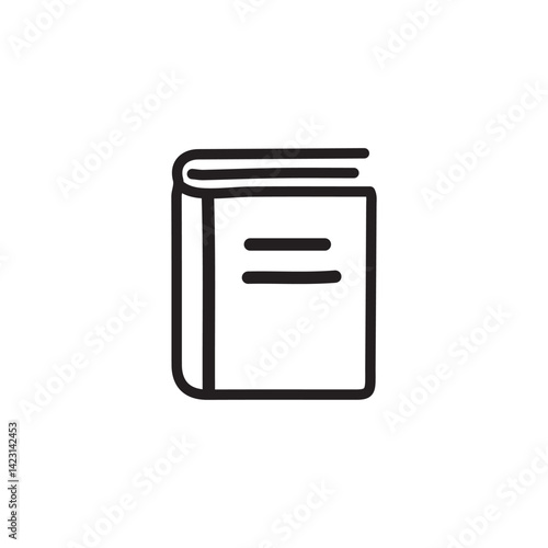 vector illustration of book elements in one line style