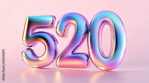 520 - A Celebration of Love in Shiny Metallic Numbers