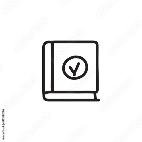 vector illustration of book elements in one line style
