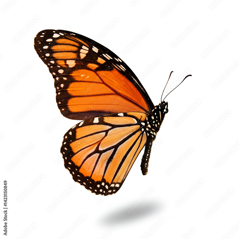 Fototapeta premium butterfly on a white background. colorful Butterfly flying isolated on white background.
