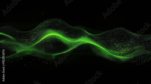 Abstract green wave energy flow background