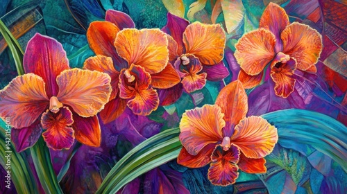 Wallpaper Mural Vibrant orchid blooms Torontodigital.ca