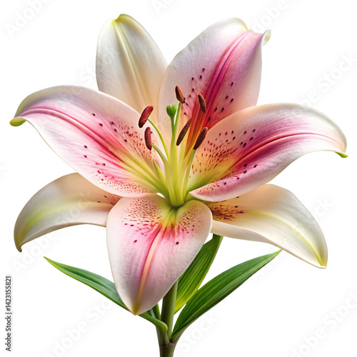 Elegant stargazer lily in full bloom showcasing its delicate pink petals