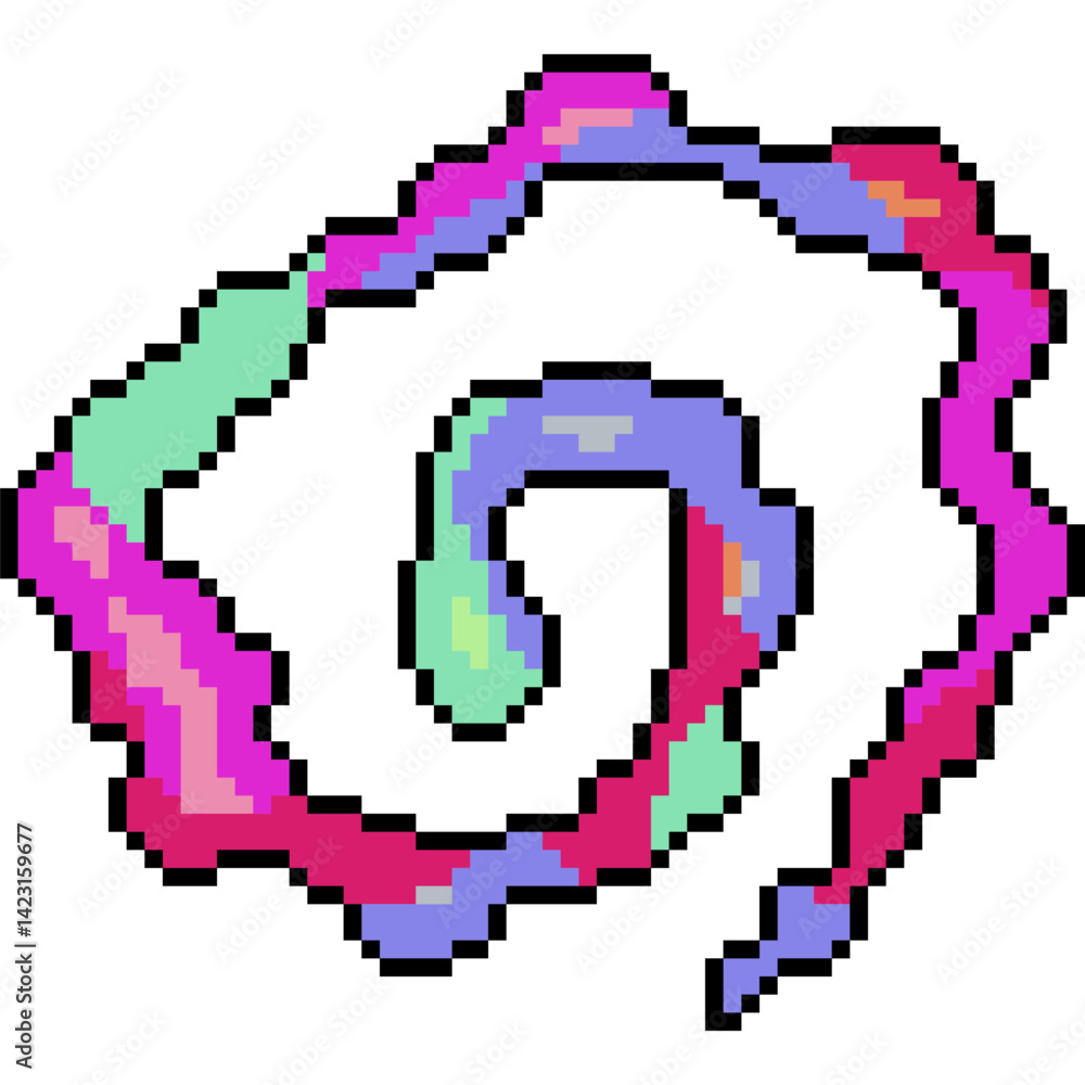 Fototapeta premium pixel art of abstract magic hypnosis confuse