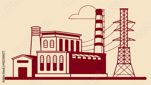 Energy Production Icons Solar Panels Wind Turbines Hydro Power Biomass Fossil Fuel Plants
