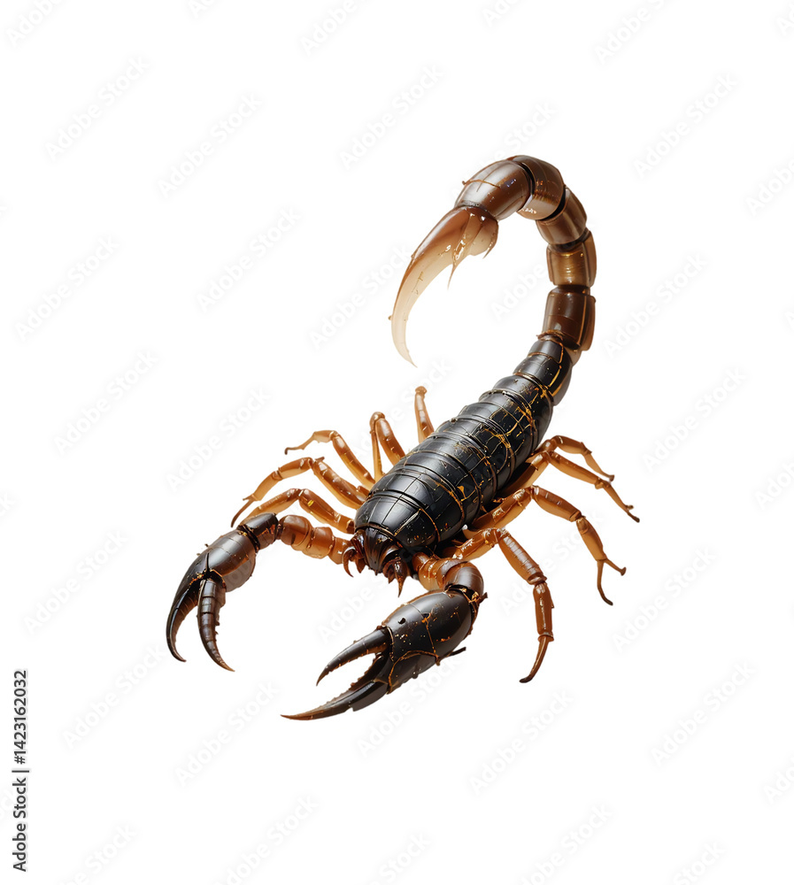 Striking Scorpion Dramatic Pose Warm Lighting Studio Shot. AI Generated Striking Scorpion Dramatic Pose Warm Lighting Studio Shot. AI Generated