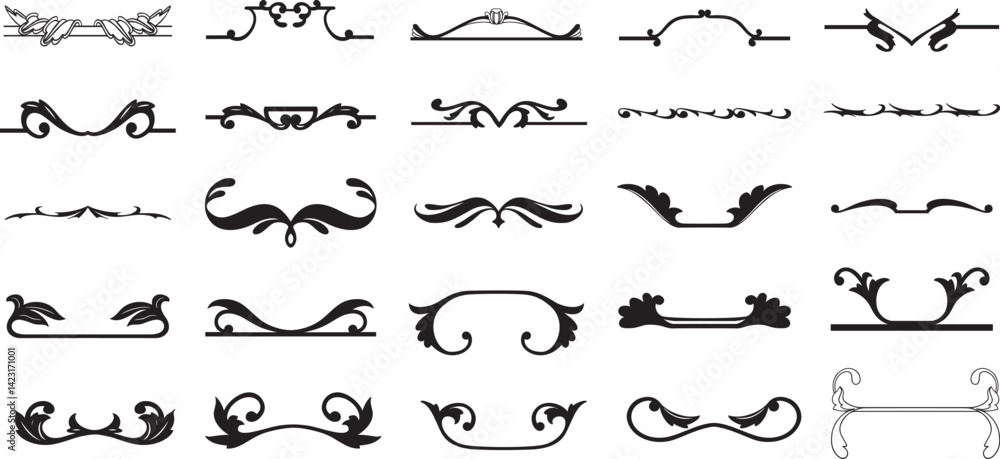 a set of black and white decorative elements, set of vintage decorative elements for your design a set of black and white decorative elements, set of vintage decorative elements for your design