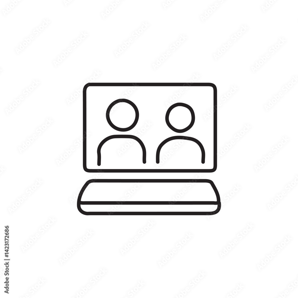 vector illustration of meeting icon elements in one line style vector illustration of meeting icon elements in one line style