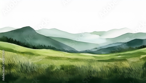 山並の風景イラスト