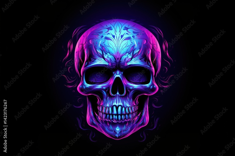 Skull light purple illuminated. Skull light purple illuminated.