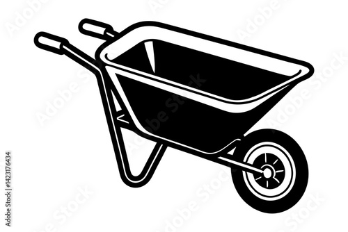 Garden Wheelbarrow in Monochrome Drawing