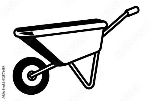 Wheelbarrow Illustration in Black and White