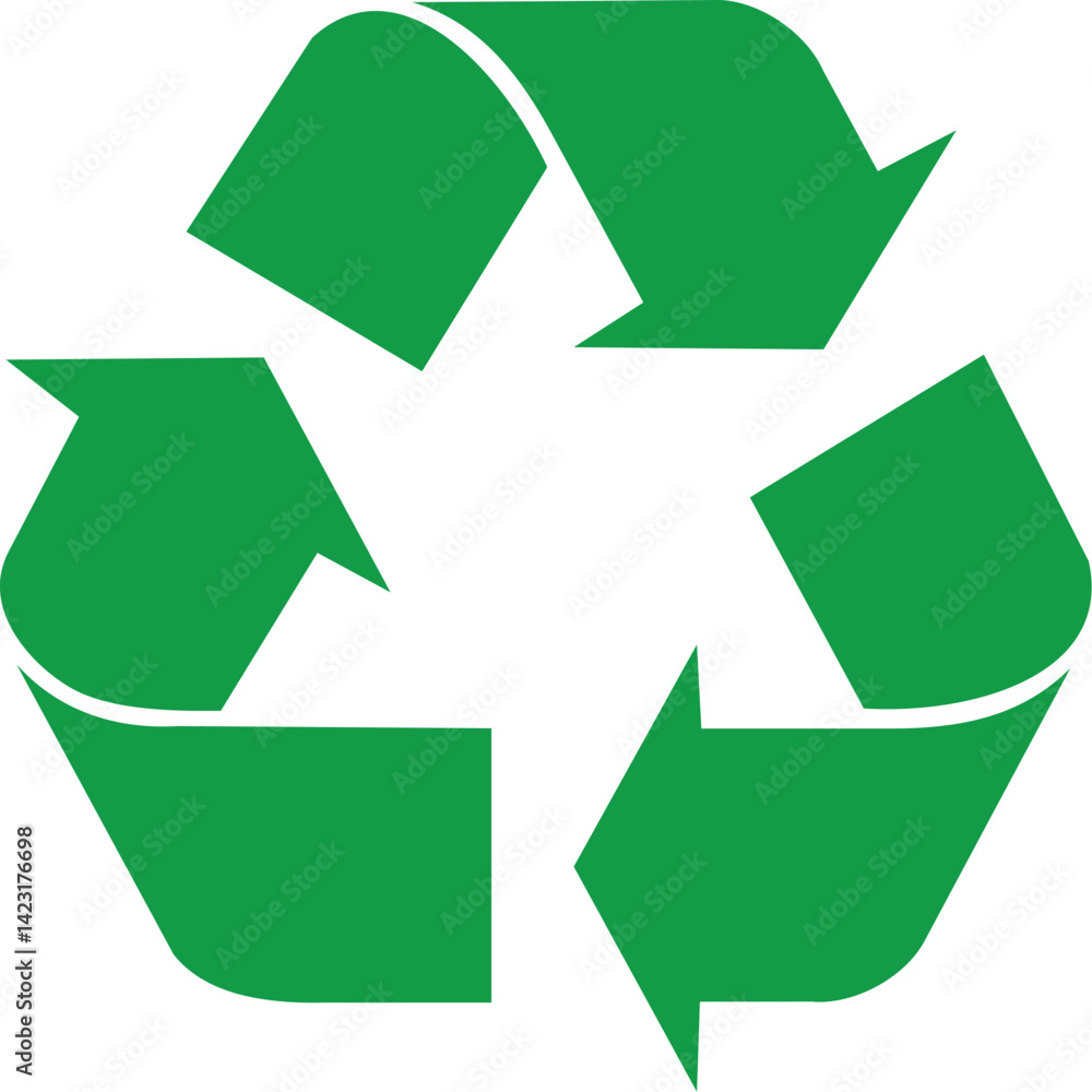 Fototapeta premium Recycle symbol vector icon, black and white eco friendly sign, environmental sustainability illustration