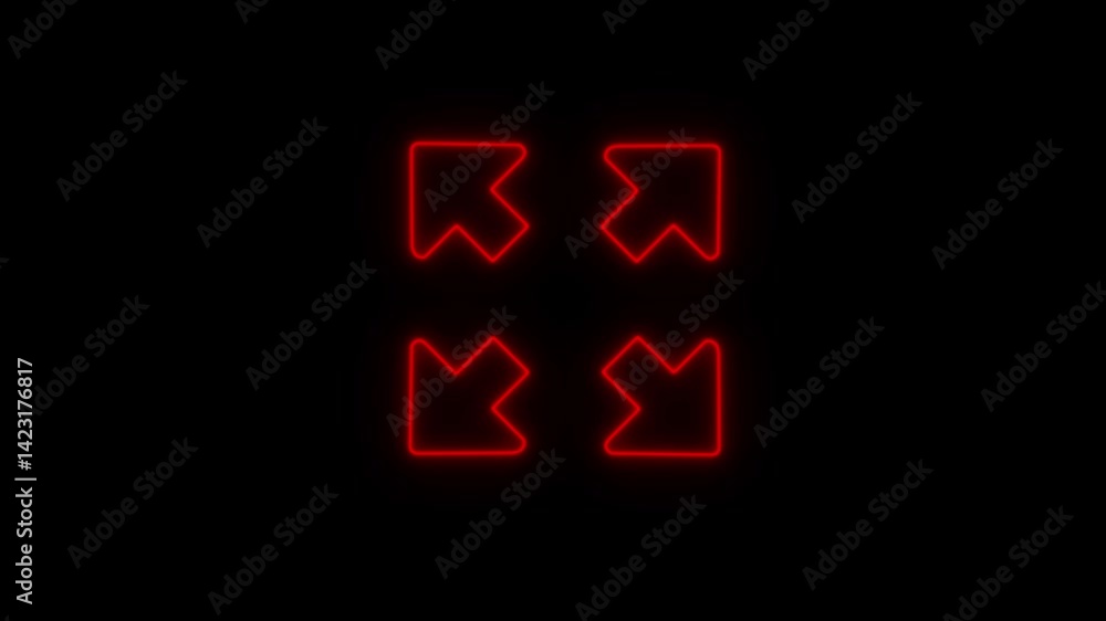 Exit from full-screen mode icon animation.Elements of web in neon style icons. Simple icon for websites, web design, mobile app, info graphics isolated on brick wall Exit from full-screen mode icon animation.Elements of web in neon style icons. Simple icon for websites, web design, mobile app, info graphics isolated on brick wall