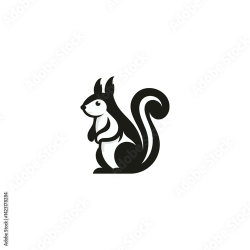 simple squirrel logo vector illustration