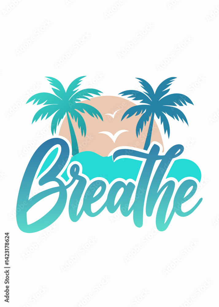 Fototapeta premium summer holiday vector illustration t-shirt