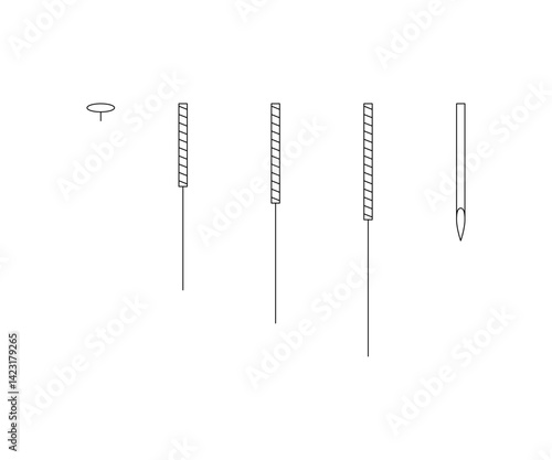 Acupuncture needles, alternative medicine, line icon. Body therapy and spa, wellness and acupressure. Vector illustration
