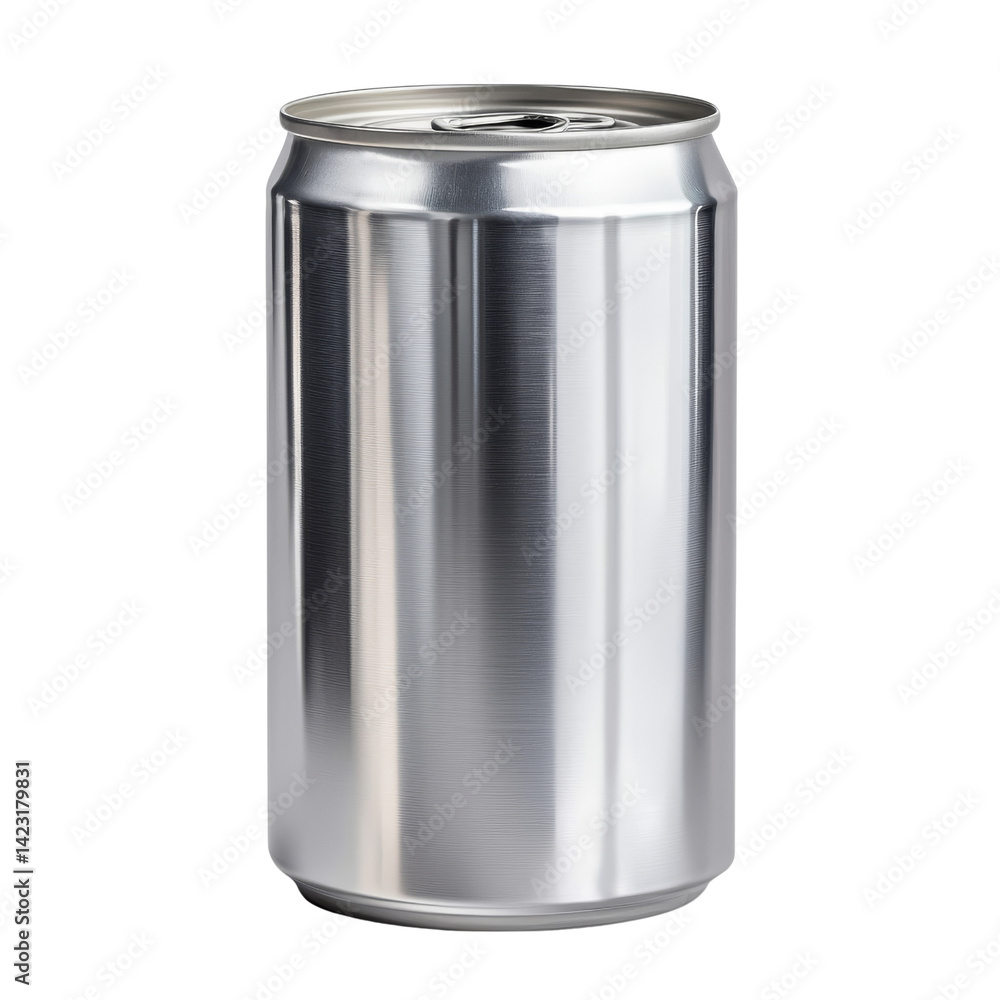 shiny, metallic beverage can with smooth surface, ideal for drinks and refreshments, showcasing modern design shiny, metallic beverage can with smooth surface, ideal for drinks and refreshments, showcasing modern design