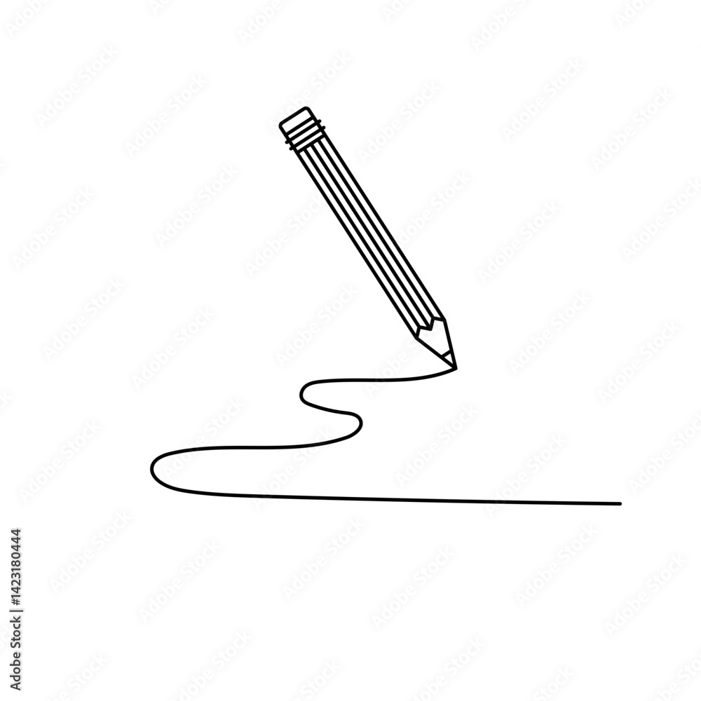 Fototapeta premium Outline Pencil Illustration