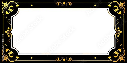 Elegant and luxurious gold and black VIP invitation design with ornate patterns and stylish typography, classy, black
