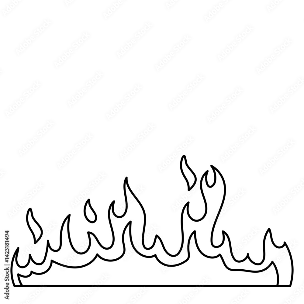 Burning Fire Outline Element Burning Fire Outline Element